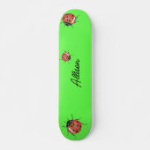 Leuke neon groene lieveheersbeestje persoonlijk skateboard (Voorkant)