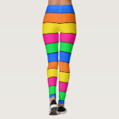 LEUKE NEON KLEUR FLUORESCERENDE STREEP PATROON MON LEGGINGS (Achterkant)