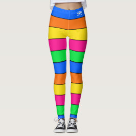 LEUKE NEON KLEUR FLUORESCERENDE STREEP PATROON MON LEGGINGS