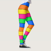 LEUKE NEON KLEUR FLUORESCERENDE STREEP PATROON MON LEGGINGS (Rechts)