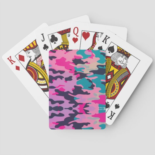 Leuke Neon Pastel Camo Designer Speelkaarten (Achterkant)