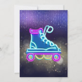 Leuke Neon Roller Skate Verjaardagsfeestje Kaart (Achterkant)