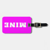Leuke Neon Roze Witte MINE Aangepaste Bagage Label (Voorkant horizontaal)