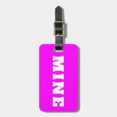 Leuke Neon Roze Witte MINE Aangepaste Bagage Label (Voorkant verticaal)