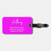 Leuke Neon Roze Witte MINE Aangepaste Bagage Label (Achterkant horizontaal)