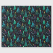Leuke Neon Schattigee kerstboom Cadeaupapier (Vlak)