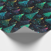 Leuke Neon Schattigee kerstboom Cadeaupapier (Hoek)