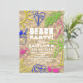 Leuke Neon Summer Beach Party Elke Leeftijd Verjaa Kaart (Staand voorkant)