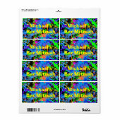 Leuke Neon Verfspatten Waterlabels Etiket (Full Sheet)