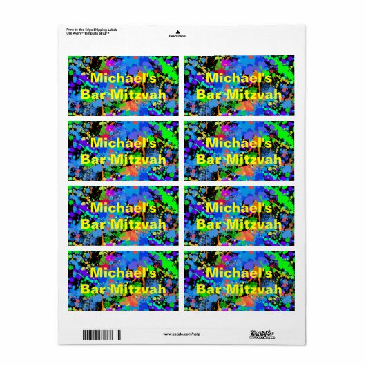 Leuke Neon Verfspatten Waterlabels Etiket (Full Sheet)