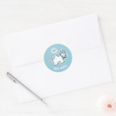 Leuke Nerd Eenhoorn Ronde Sticker (Envelop)