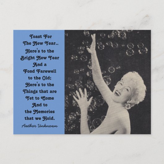 Leuke New Year's Toast Party Girl champagne bubbel Feestdagenkaart (Voorkant)