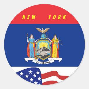 Leuke New York Vlag met Stares Stripes Ronde Sticker