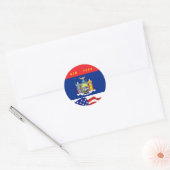 Leuke New York Vlag met Stares Stripes Ronde Sticker (Envelop)