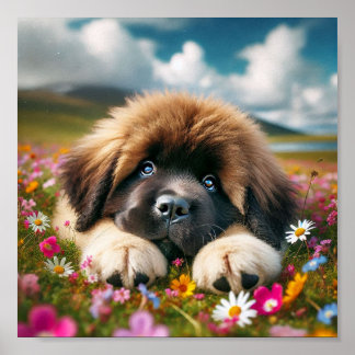 Leuke Newfoundlander puppy Poster