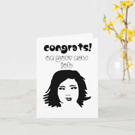 leuke nieuwe baan gefeliciteerd kaart (Gele Bloem)