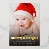 Leuke nieuwe baby kerst foto geboorte aankondiging (Voorkant)