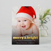 Leuke nieuwe baby kerst foto geboorte aankondiging (Staand Voorkant)