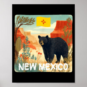 Leuke nieuwe Mexico natuur met beer dier grafisch Poster