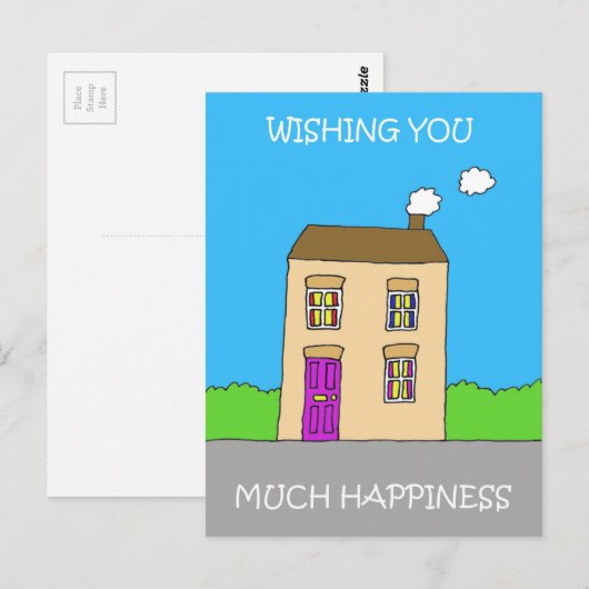 Leuke Nieuwe Thuis Cartoon Huis Briefkaart (Voorkant / Achterkant)