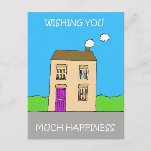 Leuke Nieuwe Thuis Cartoon Huis Briefkaart (Voorkant)