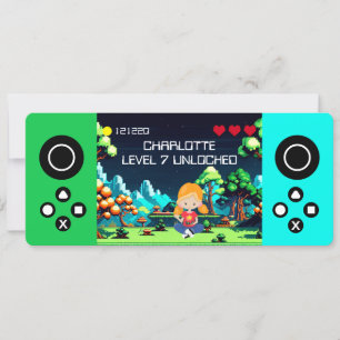 Leuke nieuwigheid computerspel verjaardagsfeestje kaart