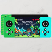 Leuke nieuwigheid computerspel verjaardagsfeestje kaart (Voorkant / Achterkant)