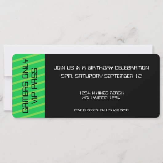 Leuke nieuwigheid computerspel verjaardagsfeestje kaart (Achterkant)