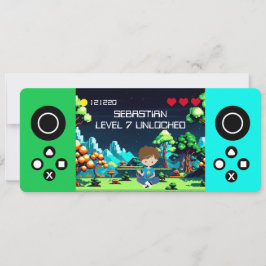 Leuke nieuwigheid computerspel verjaardagsfeestje kaart