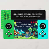 Leuke nieuwigheid computerspel verjaardagsfeestje kaart (Voorkant / Achterkant)