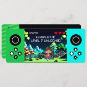 Leuke nieuwigheid computerspel verjaardagsfeestje kaart (Voorkant / Achterkant)