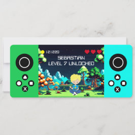 Leuke nieuwigheid computerspel verjaardagsfeestje kaart