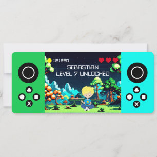 Leuke nieuwigheid computerspel verjaardagsfeestje kaart