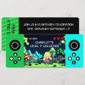 Leuke nieuwigheid computerspel verjaardagsfeestje kaart (Voorkant / Achterkant)