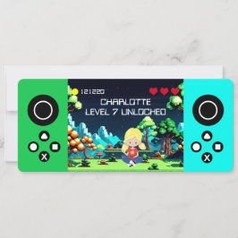 Leuke nieuwigheid computerspel verjaardagsfeestje kaart