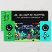 Leuke nieuwigheid computerspel verjaardagsfeestje kaart (Voorkant / Achterkant)