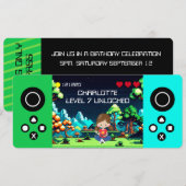 Leuke nieuwigheid computerspel verjaardagsfeestje kaart (Voorkant / Achterkant)