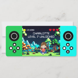 Leuke nieuwigheid computerspel verjaardagsfeestje kaart