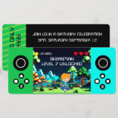 Leuke nieuwigheid computerspel verjaardagsfeestje kaart (Voorkant / Achterkant)