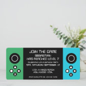 Leuke nieuwigheid computerspel verjaardagsfeestje kaart (Staand voorkant)