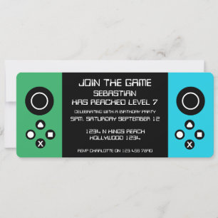 Leuke nieuwigheid computerspel verjaardagsfeestje kaart