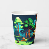 Leuke nieuwigheid computerspel verjaardagsfeestje papieren bekers (Achterkant)