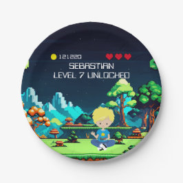 Leuke nieuwigheid computerspel verjaardagsfeestje papieren bordje