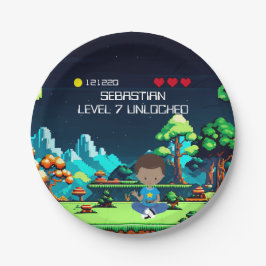 Leuke nieuwigheid computerspel verjaardagsfeestje papieren bordje