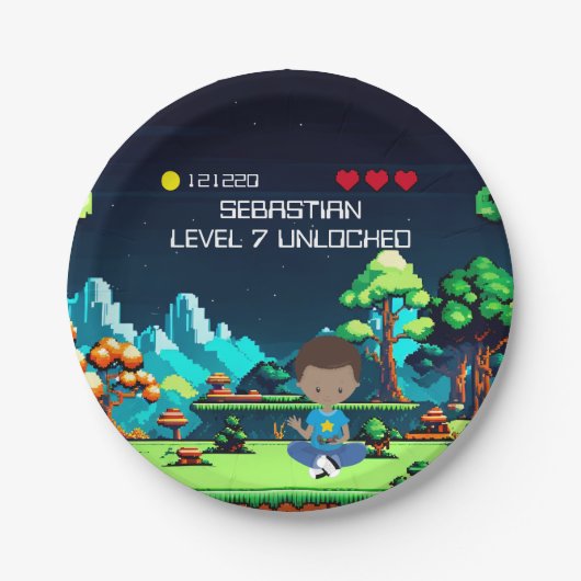 Leuke nieuwigheid computerspel verjaardagsfeestje papieren bordje (Voorkant)