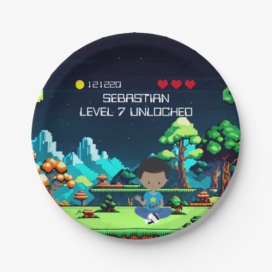 Leuke nieuwigheid computerspel verjaardagsfeestje papieren bordje (Voorkant)