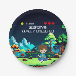 Leuke nieuwigheid computerspel verjaardagsfeestje papieren bordje