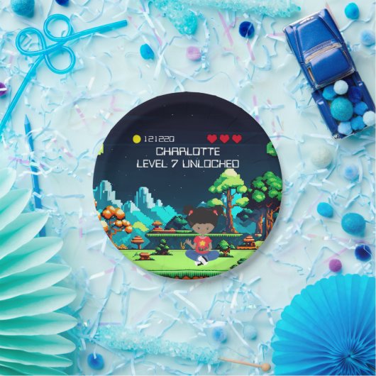 Leuke nieuwigheid computerspel verjaardagsfeestje papieren bordje (Feest)