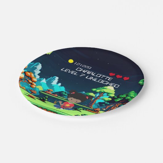 Leuke nieuwigheid computerspel verjaardagsfeestje papieren bordje (Gekanteld)