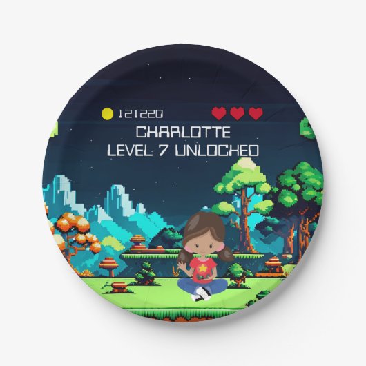 Leuke nieuwigheid computerspel verjaardagsfeestje papieren bordje (Voorkant)